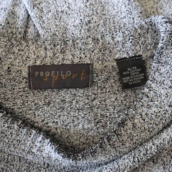 Profilo Sport Men's Grey Sz XL Crewneck Speckled Pullover Cotton Stretch Sweater - Picture 10 of 11